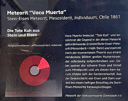 Plakat zum Meteoriten Vaca Muerta